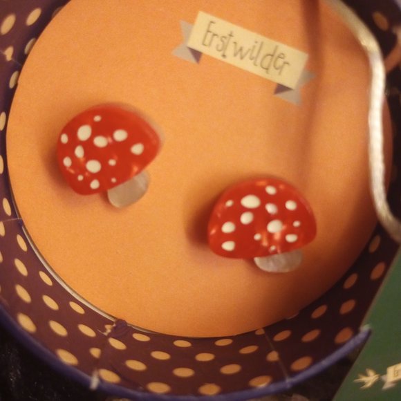 NIB 2020 Twinning Toadstools Erstwilder Stud Earrings - Picture 6 of 8